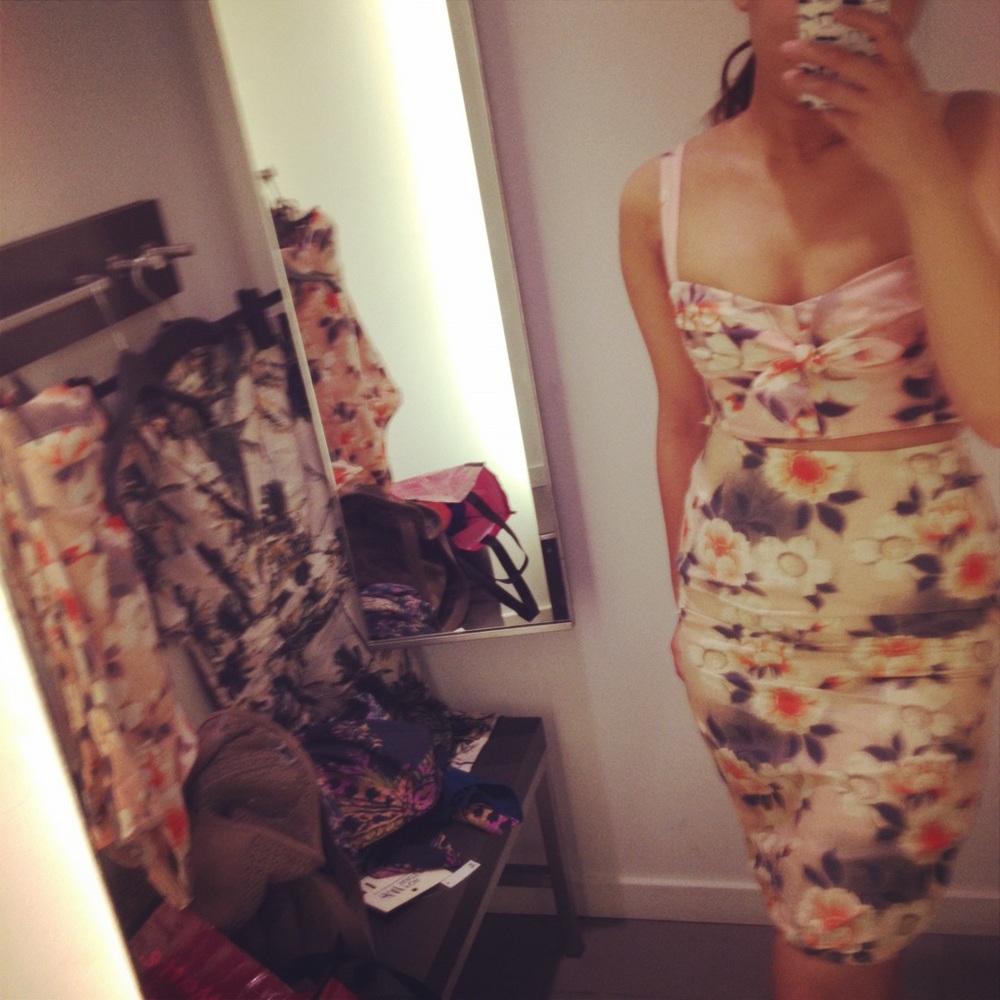 H&M For Water Retro Vintage Floral Hibiscus 2 Pc Playsuit